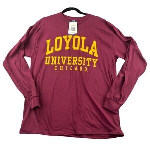 New Agenda Loyola University Chicago Long Sleeve T-Shirt Maroon Mens Large NWT